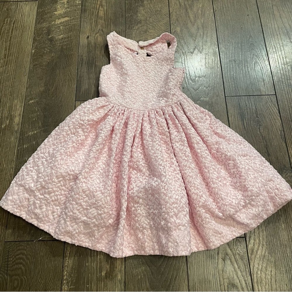 Kate Spade Girls Pink Billie Bow Embroidered Lace Dress Size 7